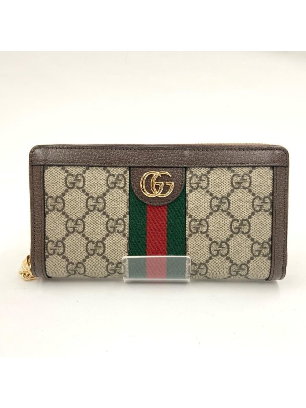 Gucci Ophidia GG Zip Around Wallet Beige Brown